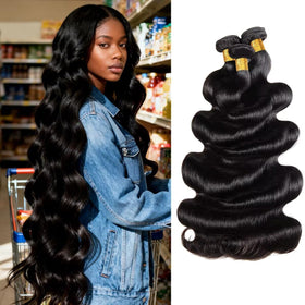 Cuzuzu 12A Human Hair Bundles 28 Inch Body Wave front view