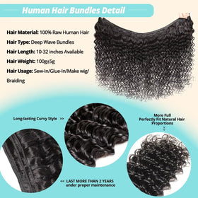 Cuzuzu 12A Human Hair Bundles 28 Inch in natural black