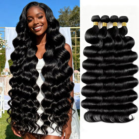 Cuzuzu 12A Human Hair Bundles body wave 24 inch front view