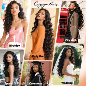 Cuzuzu Human Hair Bundles styled on mannequin