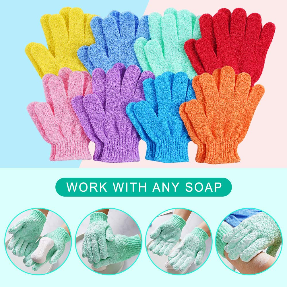 CVNDKN Exfoliating Shower Gloves in use during a shower