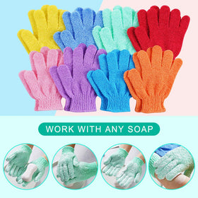 CVNDKN Exfoliating Shower Gloves in use during a shower