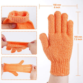 CVNDKN Exfoliating Shower Gloves showing double-sided texture