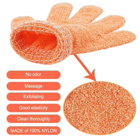 CVNDKN Exfoliating Shower Gloves with shower gel application
