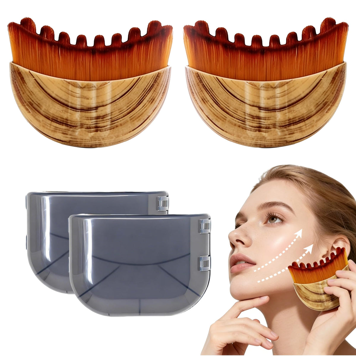 Cxguu Lymphatic Contour Face Brush Set front view