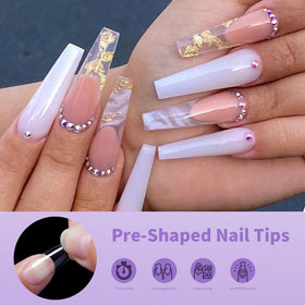 Cycullinyt Long Coffin Nail Tips 3XL size comparison