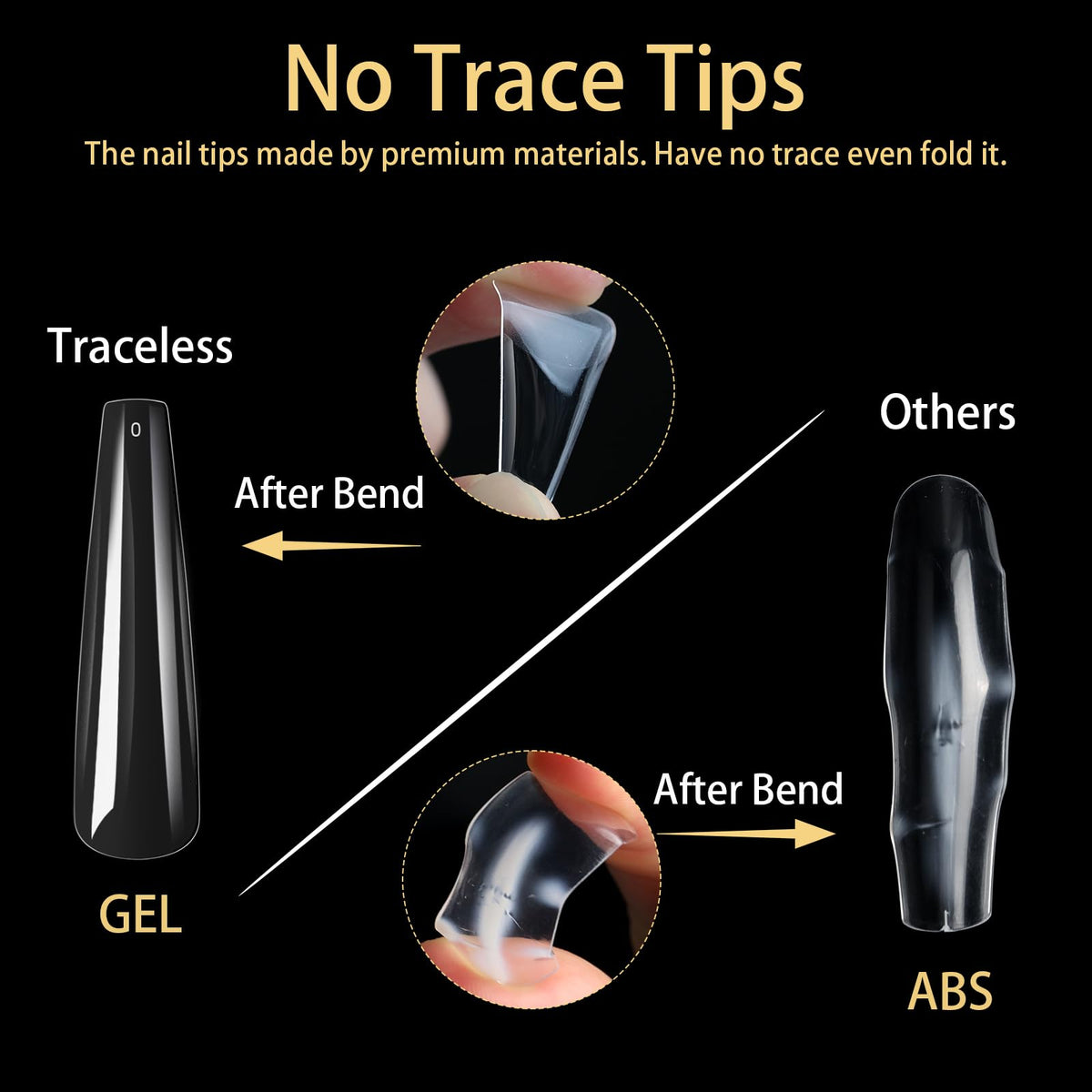 Cycullinyt Long Coffin Nail Tips application process