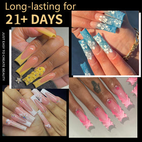 Cycullinyt Long Square Nail Tips 240Pcs packaging