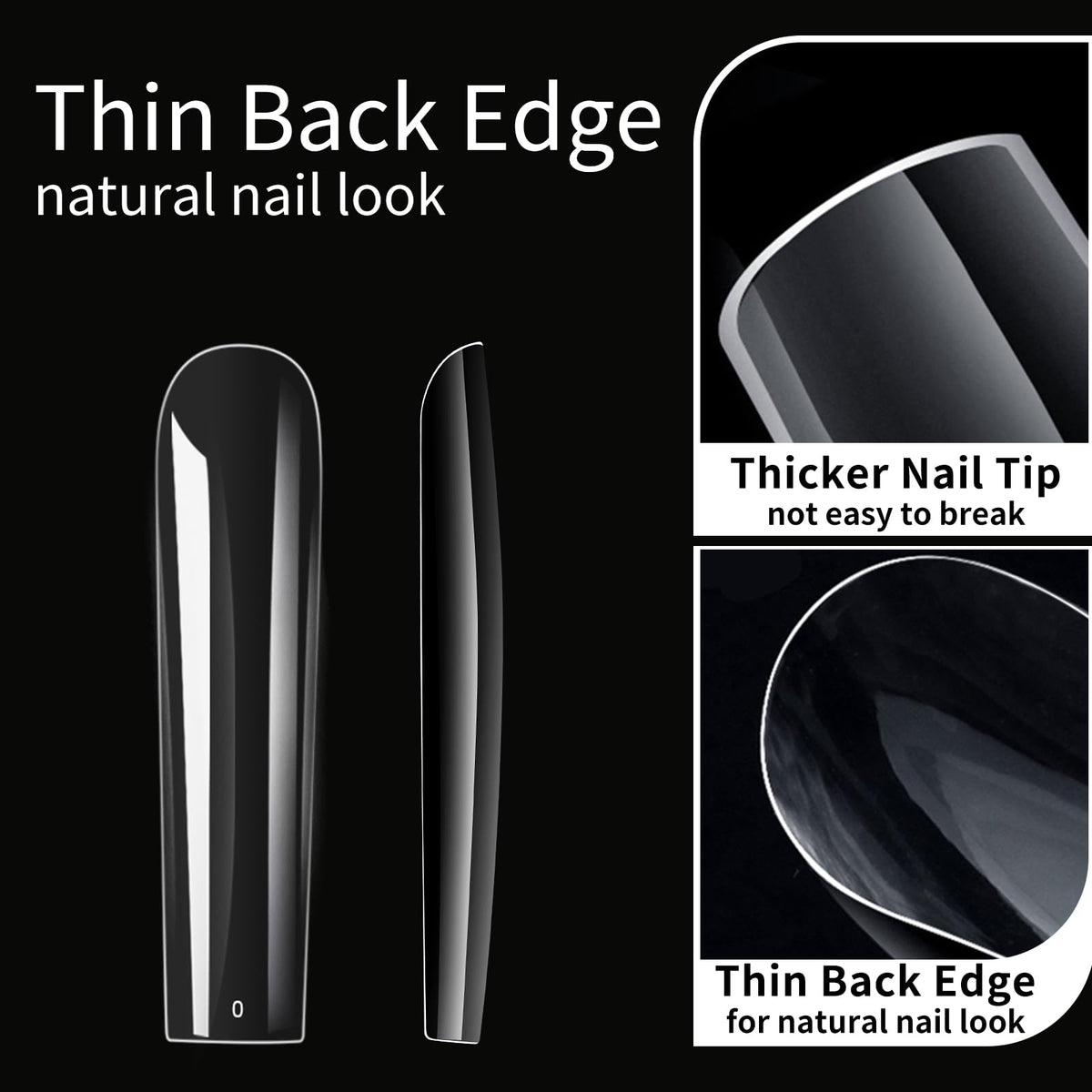 Cycullinyt Long Square Nail Tips in a creative nail art setup