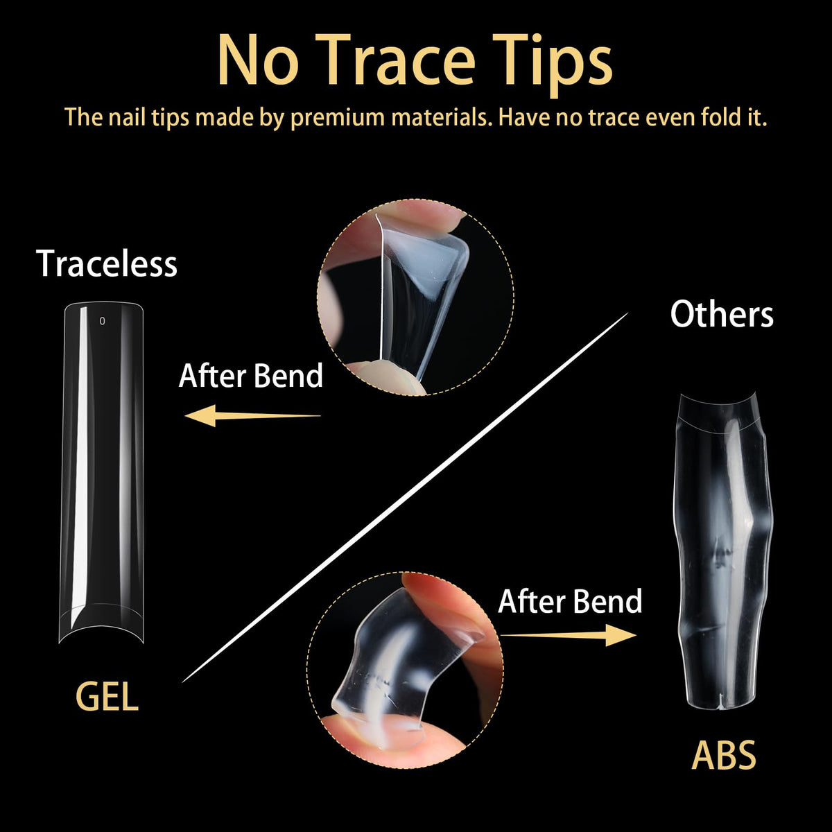 Cycullinyt Long Square Nail Tips on nails