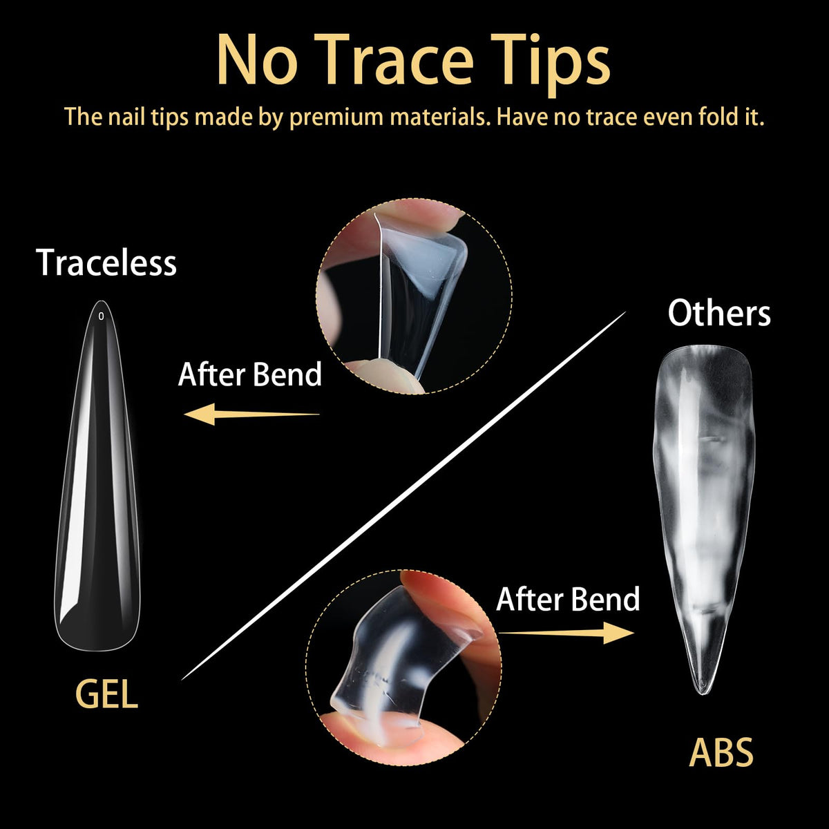 Cycullinyt Long Stiletto Nail Tips application process