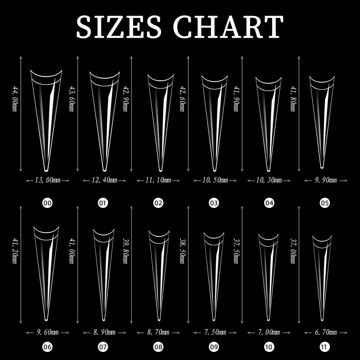 Cycullinyt Long Stiletto Nail Tips applied on nails