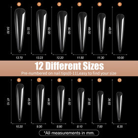 Cycullinyt Long Stiletto Nail Tips in use on nails