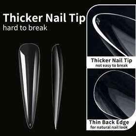 Cycullinyt Long Stiletto Nail Tips variety of sizes