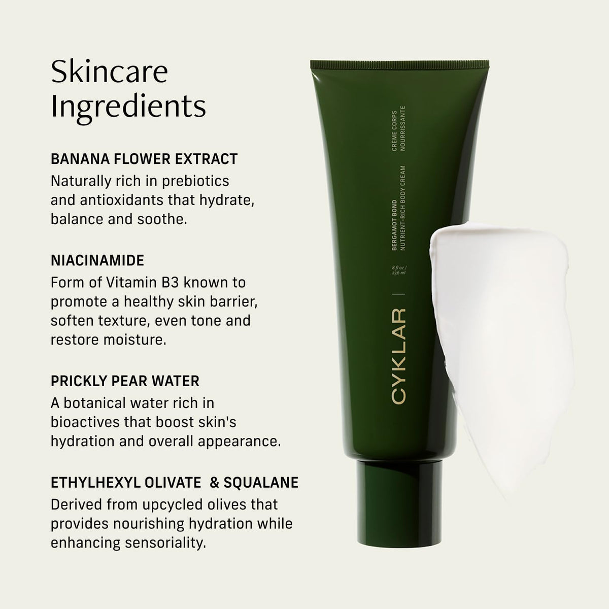 CYKLAR Nutrient Rich Body Cream in a bathroom setting
