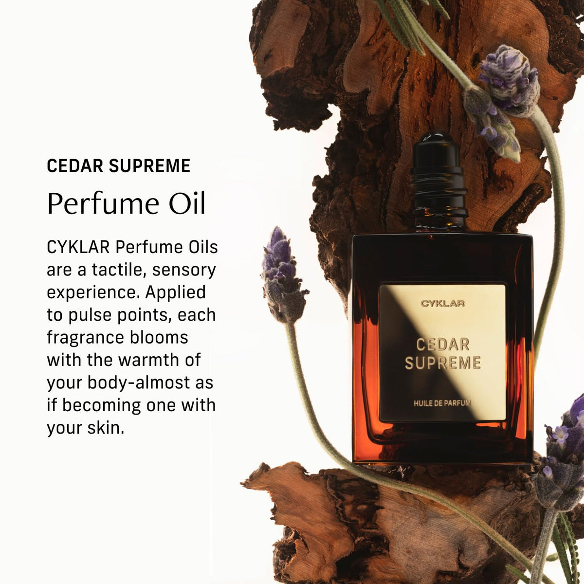CYKLAR Perfume Oil Cedar 15ml bottle back view