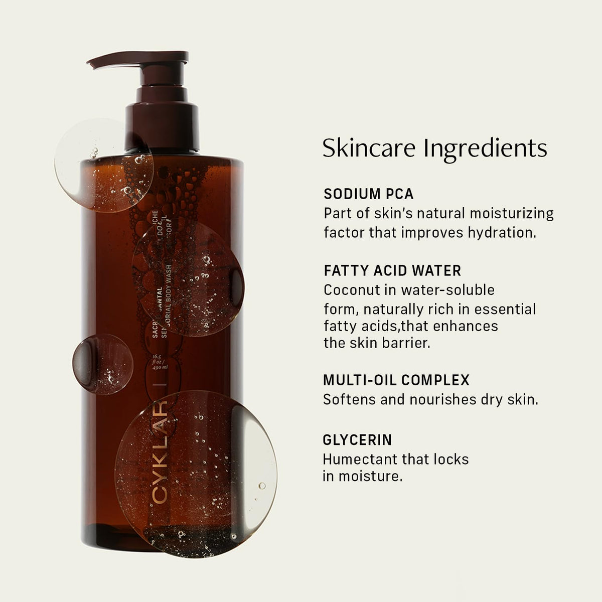 CYKLAR Sensorial Multi-Oil Body Wash Sacred Santal with botanical elements