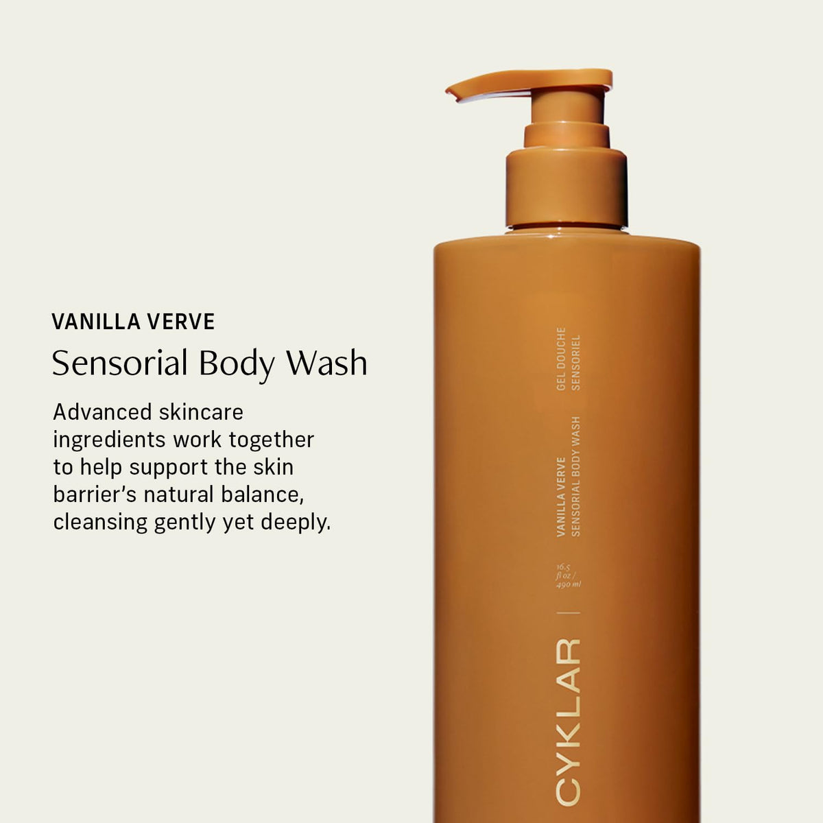 CYKLAR Sensorial Multi-Oil Body Wash Vanilla Verve back view