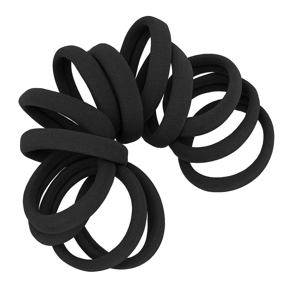 Cyndibands black hair ties front view