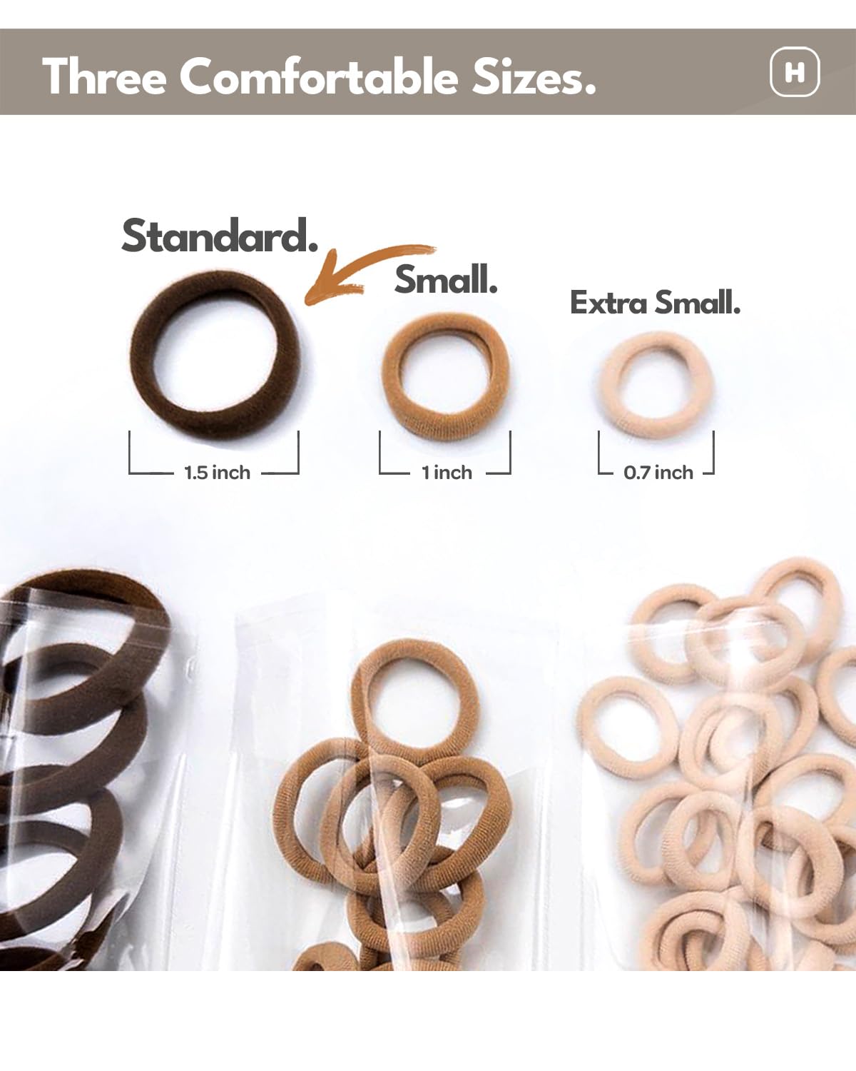 Cyndibands Light Pink Hair Ties displayed in a row