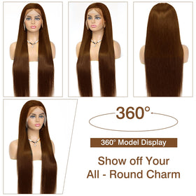 Cypha 13x6 Chocolate Brown Lace Front Wig styled in a bun