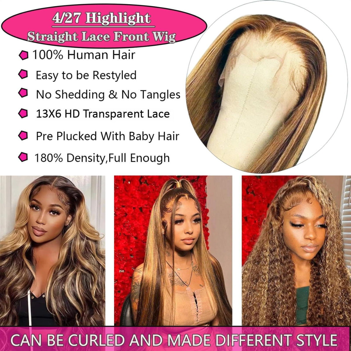 Cypha Ombre Lace Front Wig human hair side view