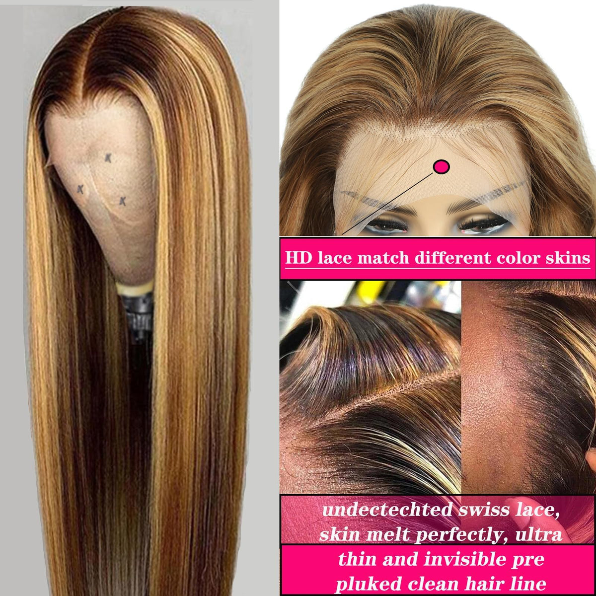 Cypha Ombre Lace Front Wig styled on mannequin