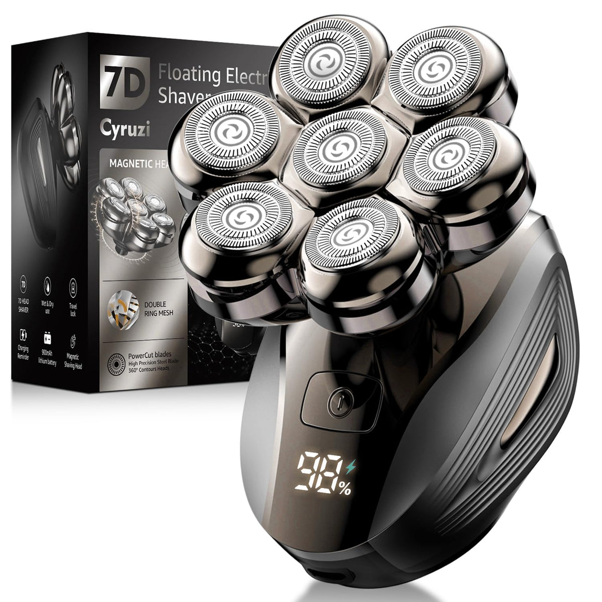 Cyruzi 7D Floating Electric Razor taupe model front view