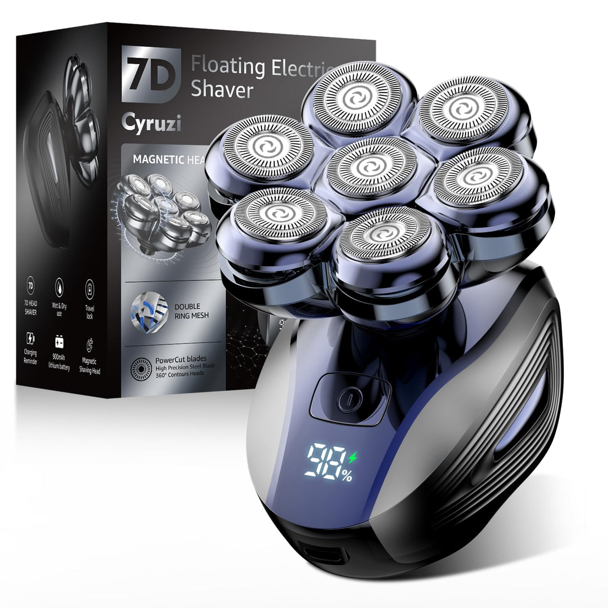 Cyruzi Head Shaver front view with magnetic removable head