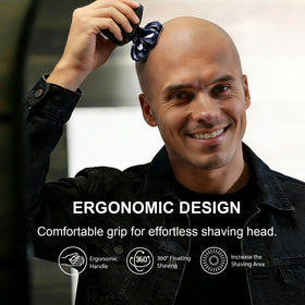 Cyruzi Head Shaver in use on a bald head