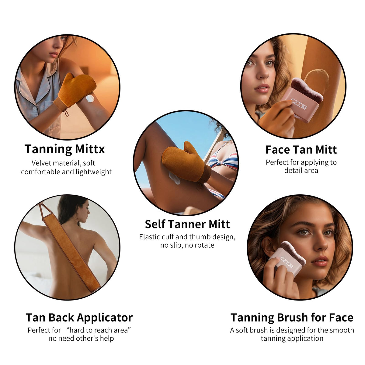 CZZXI back tanning applicator with dual handles for easy use