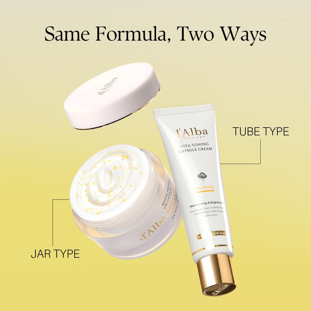 d'alba Piedmont Vita Toning Capsule Cream 82g tube with skincare products