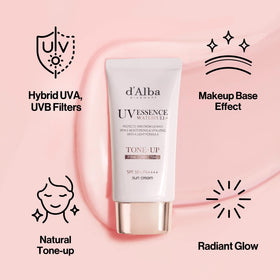 d'alba Piedmont Waterfull Tone-Up Sunscreen Serum application on skin