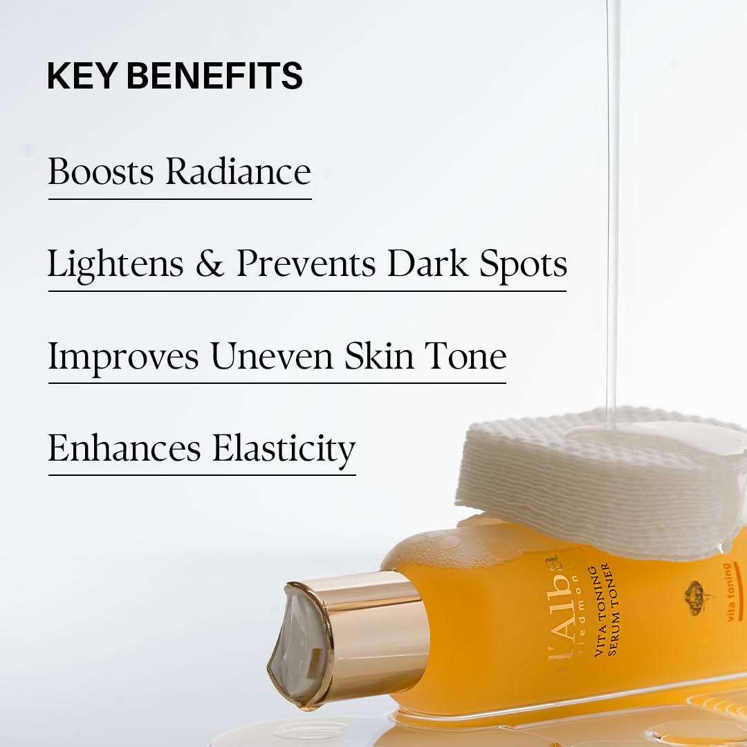 d'alba Piedmont White Truffle Vita Toning Serum Toner application on skin