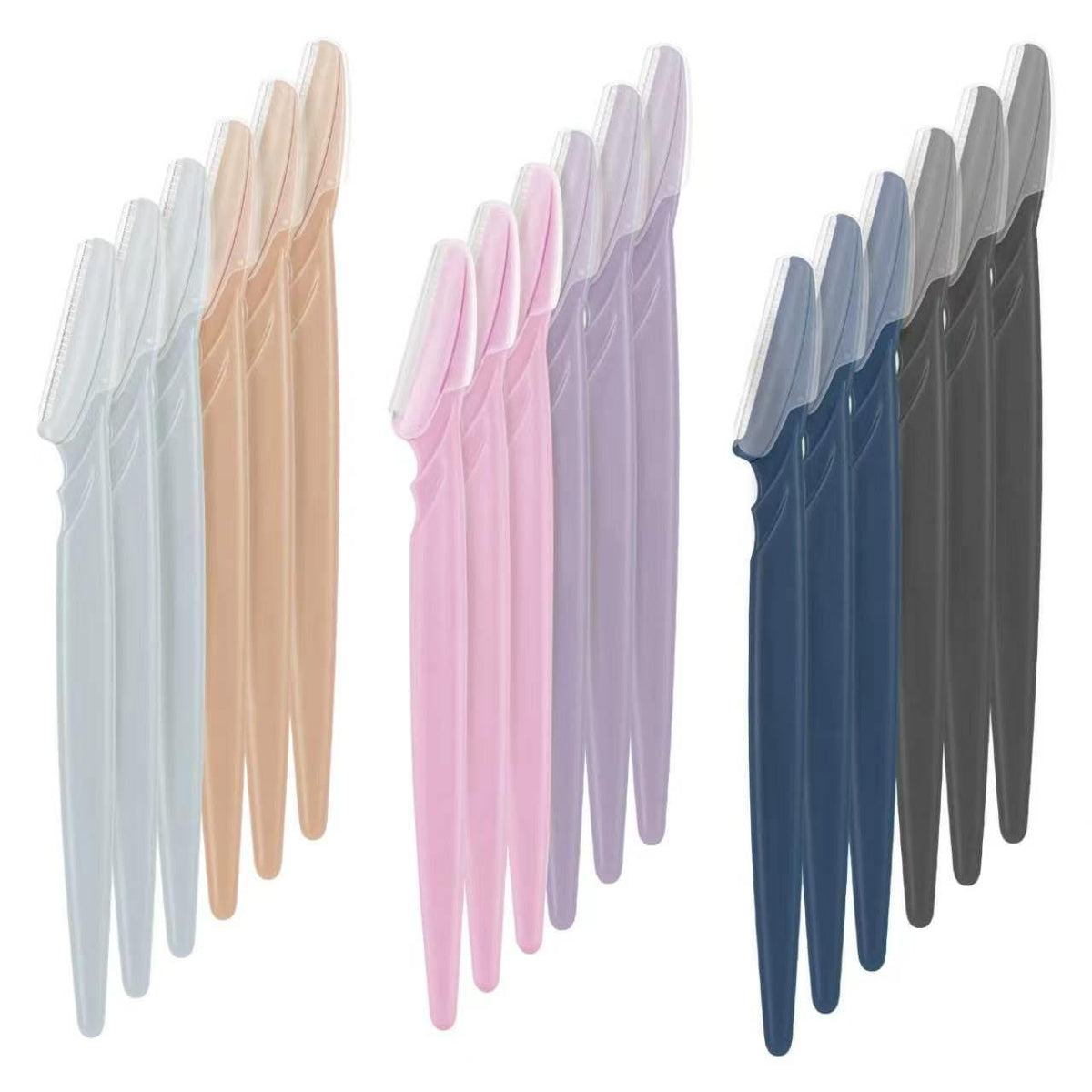 D Dermaplane Razor for Women 18PCS front view with assorted colours