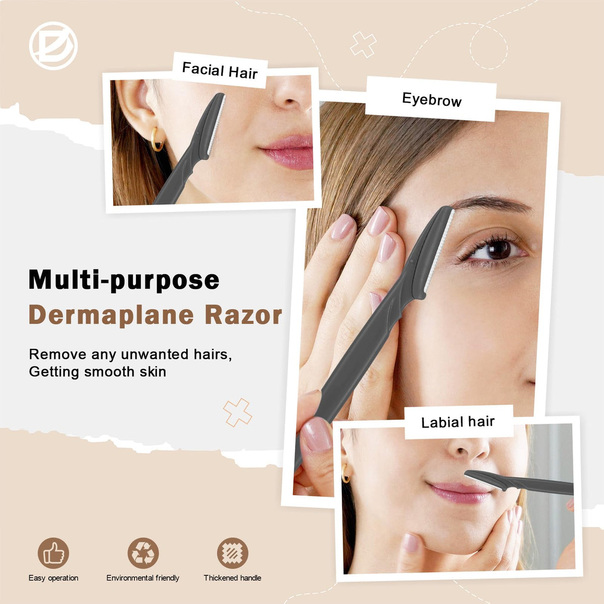 D Dermaplane Razor in a makeup bag for travel