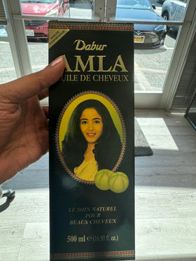 Dabur Amla Hair Oil 500ml back view with ingredients