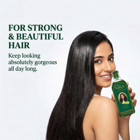 Dabur Amla Hair Oil lifestyle scene with happy user