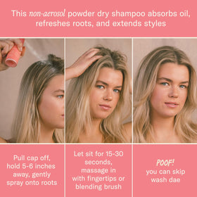 DAE Fairy Duster Dry Shampoo Powder application on hair