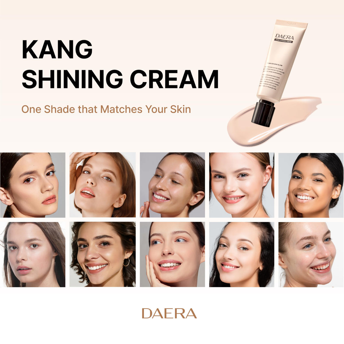 DAERA Full Coverage BB Cream showing before and after application