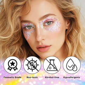 DAGEDA Dazzle White Body Glitter Stick with star-shaped glitter flakes