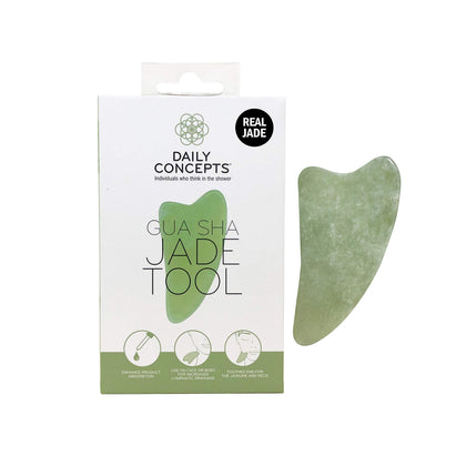 DAILY CONCEPTS Gua Sha Jade Facial Tool front view