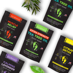 DAILY REMEDY foot soak product details on a table