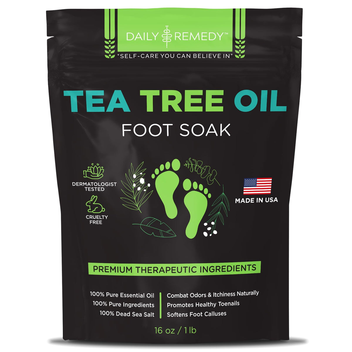DAILY REMEDY Tea Tree Oil Foot Soak 16 Ounce front view