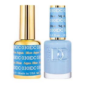 DAISY DND Gel Polish Set Blue Collection front view with Aqua Blue polish