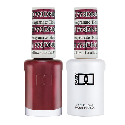 DAISY DND Gel Polish Set Holiday Pomegranate front view with two bottles