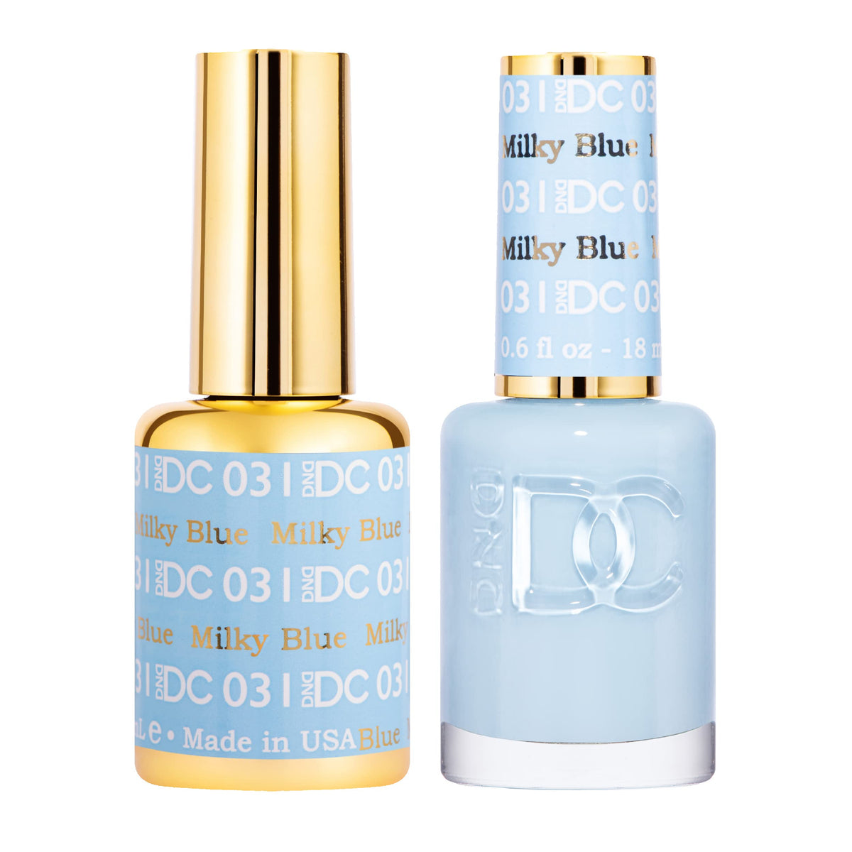 DAISY DND Gel Polish Set Milky Blue 0.5 Fl Oz front view