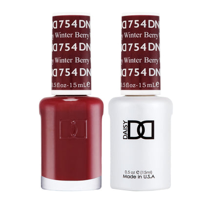 DAISY DND Gel Polish Set Winter Berry Red front view