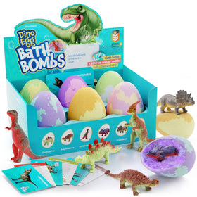 Dan&Darci Dino Egg Bath Bombs 6 pack front view