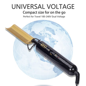 DAN Technology Curved Ceramic Hair Straightener dual voltage feature